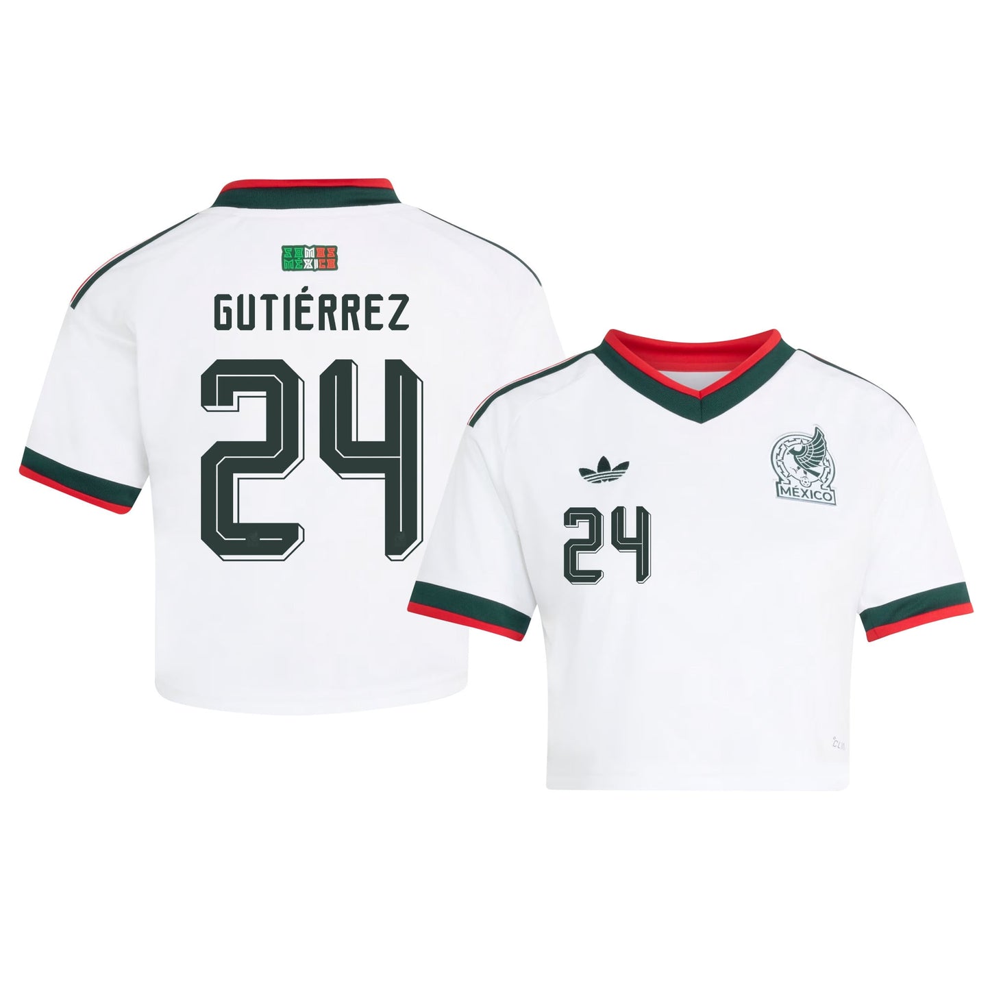 Brian Gutiérrez 24 Mexico 2026 Away Women's Cropped Jersey - White