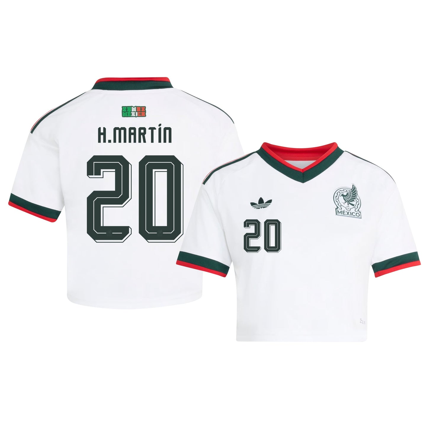 Henry Martín 20 Mexico 2026 Away Women's Cropped Jersey - White