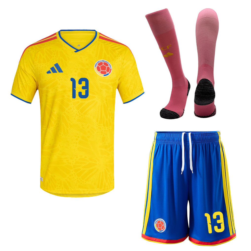 Yerry Mina 13 Colombia 2026 Home Men Kit Set – Yellow