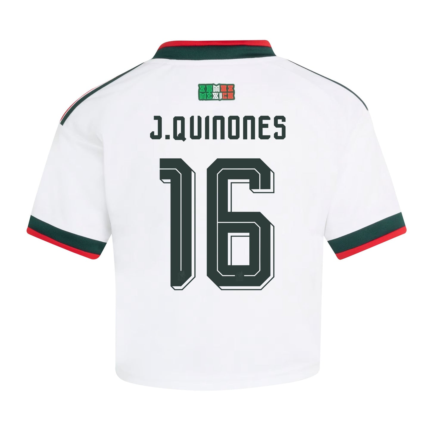 Julián Quiñones 16 Mexico 2026 Away Women's Cropped Jersey - White