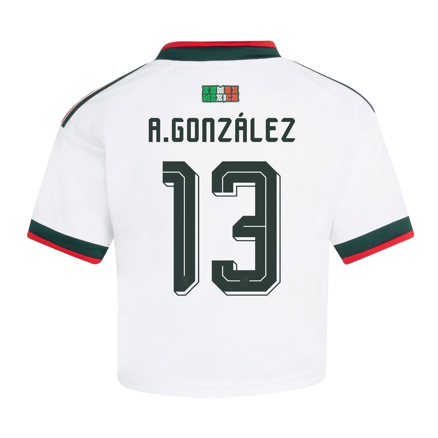 Armando González 13 Mexico 2026 Away Women's Cropped Jersey - White