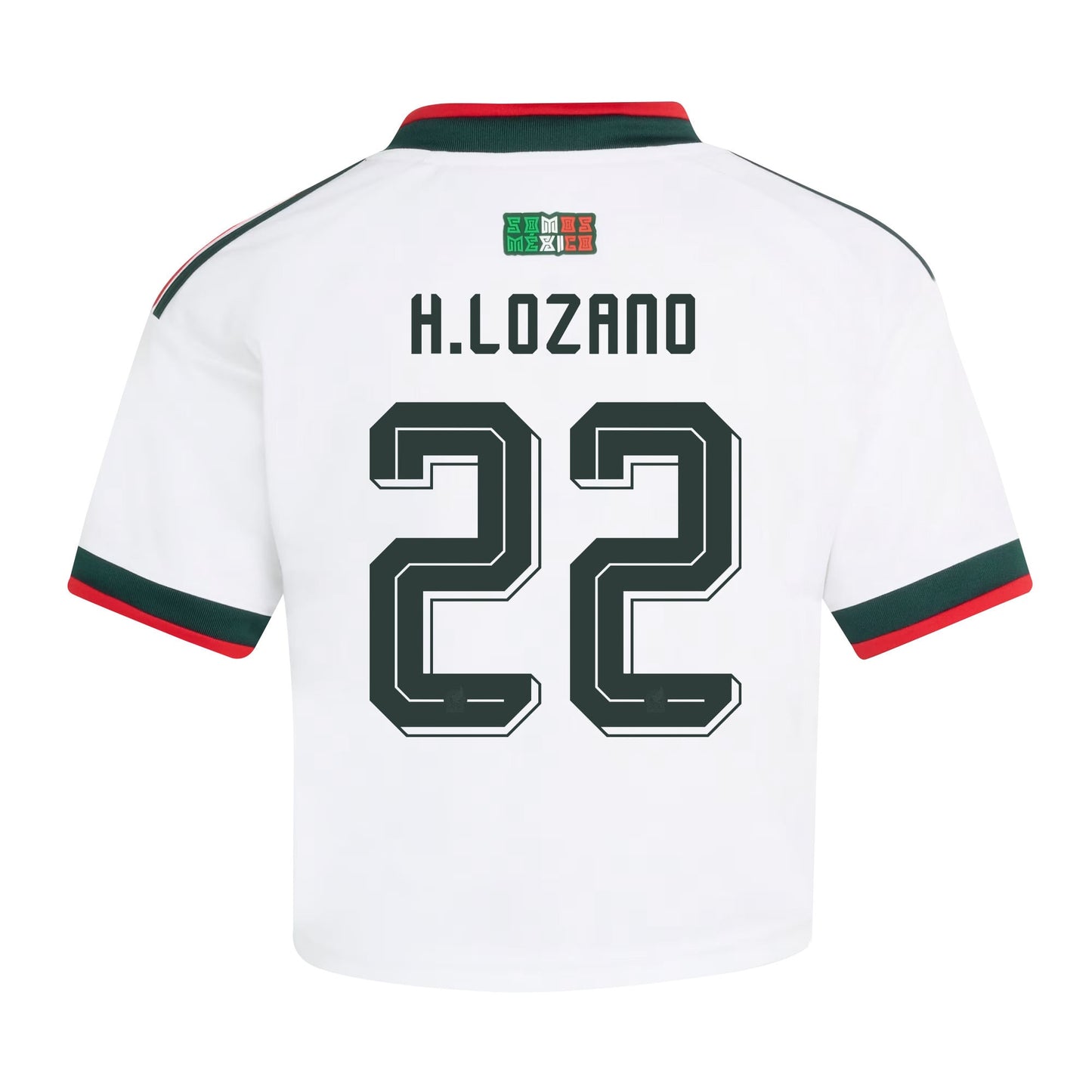 Hirving Lozano 22 Mexico 2026 Away Women's Cropped Jersey - White