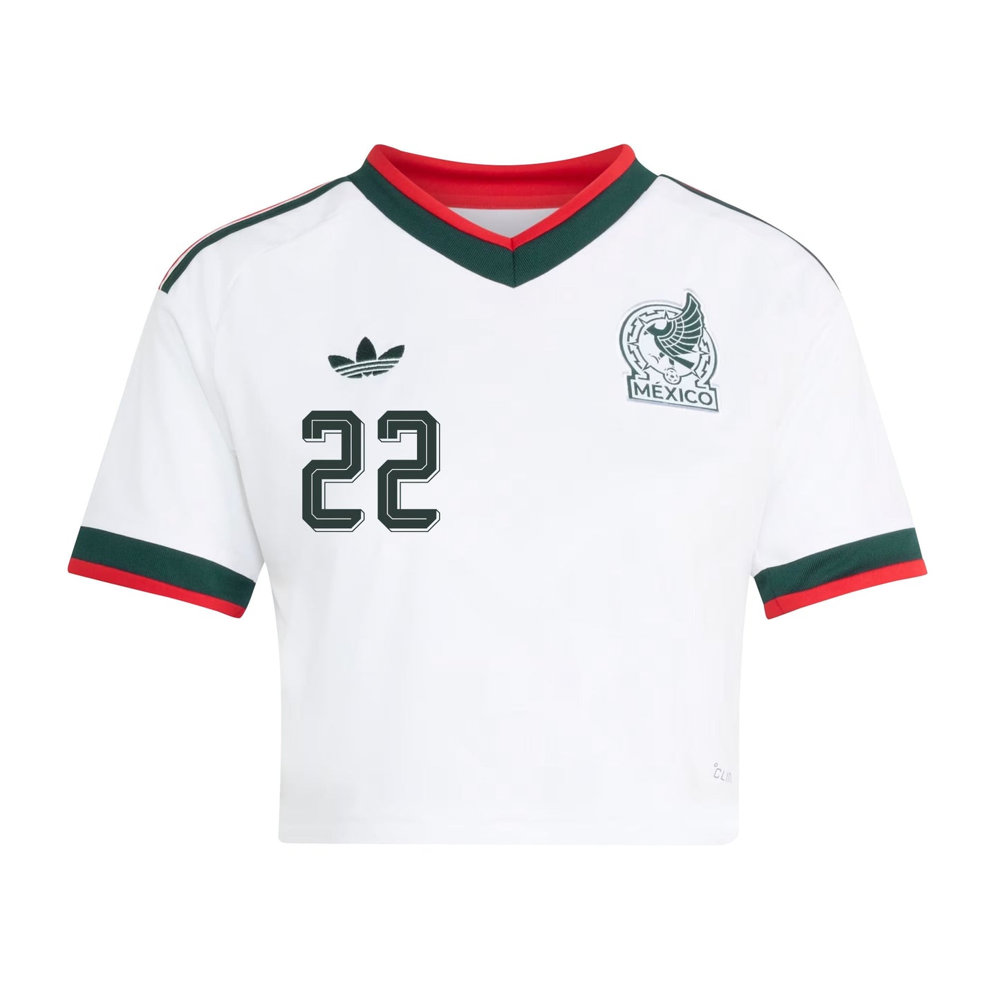 Hirving Lozano 22 Mexico 2026 Away Women's Cropped Jersey - White