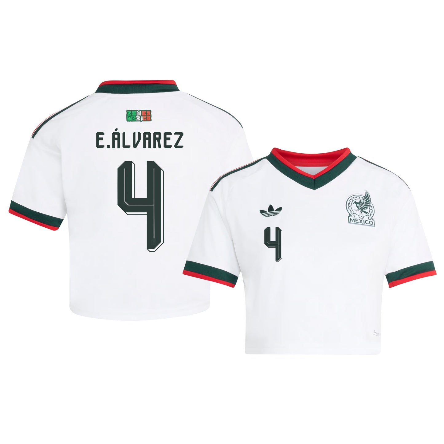 Edson Álvarez 4 Mexico 2026 Away Women's Cropped Jersey - White