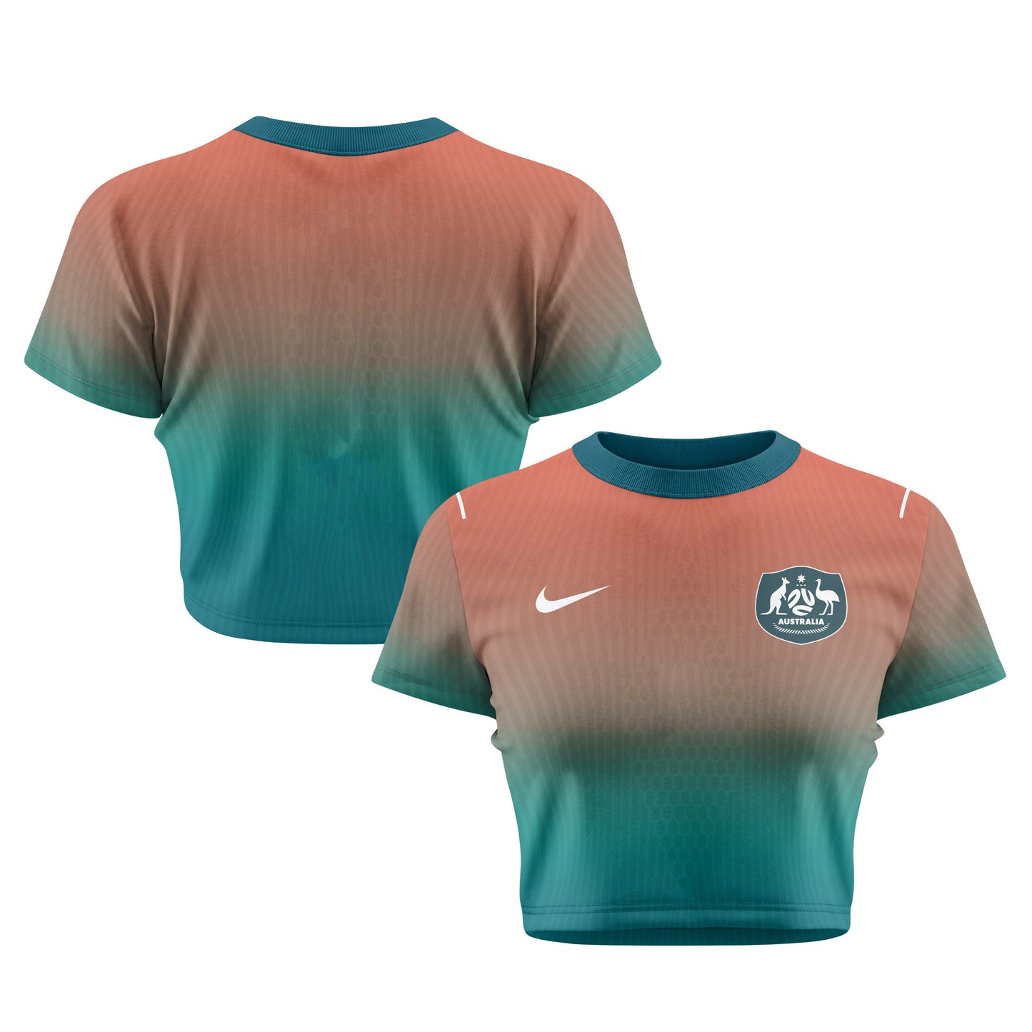 Australia 2026 Women's Away All-Over Print Cropped Jersey - Green
