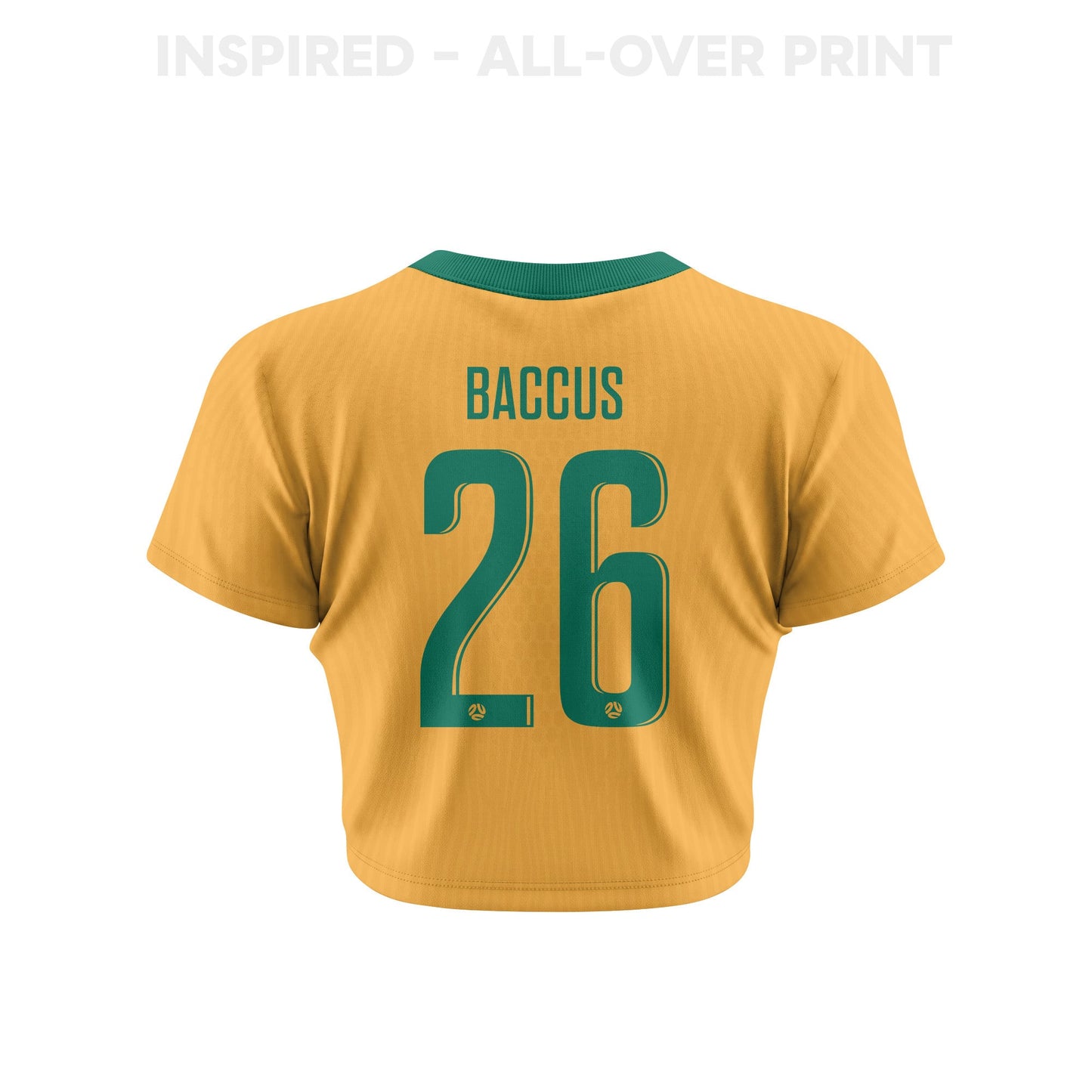 Keanu Baccus 26 Australia 2026 Women's Home All-Over Print Cropped Jersey - Yellow