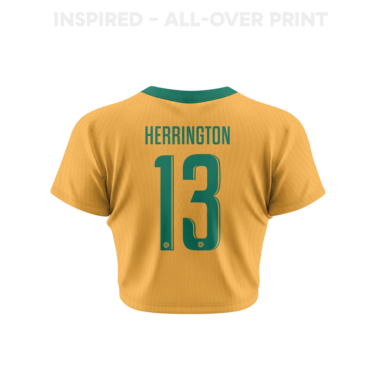 Lucas Herrington 13 Australia 2026 Women's Home All-Over Print Cropped Jersey - Yellow