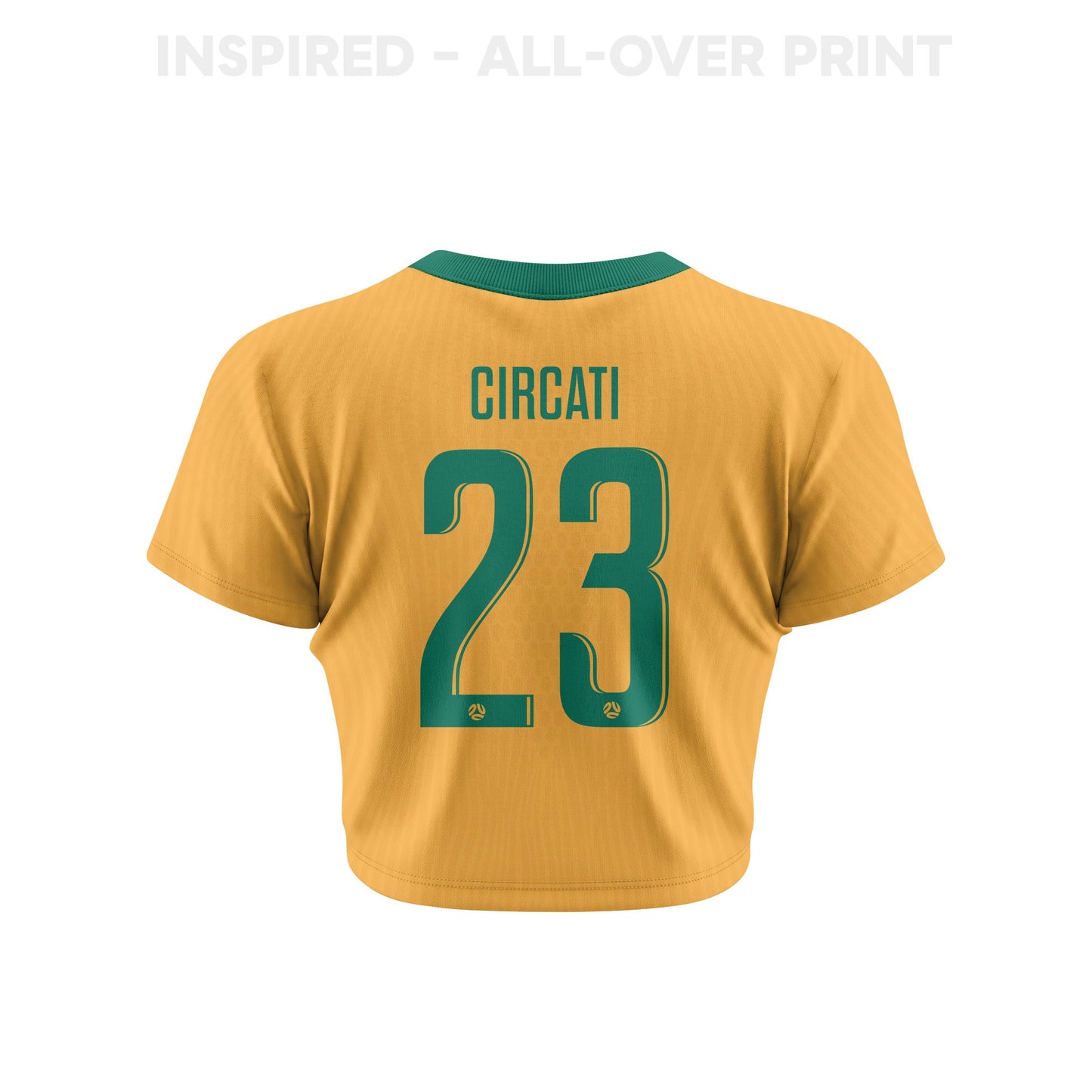 Alessandro Circati 23 Australia 2026 Women's Home All-Over Print Cropped Jersey - Yellow