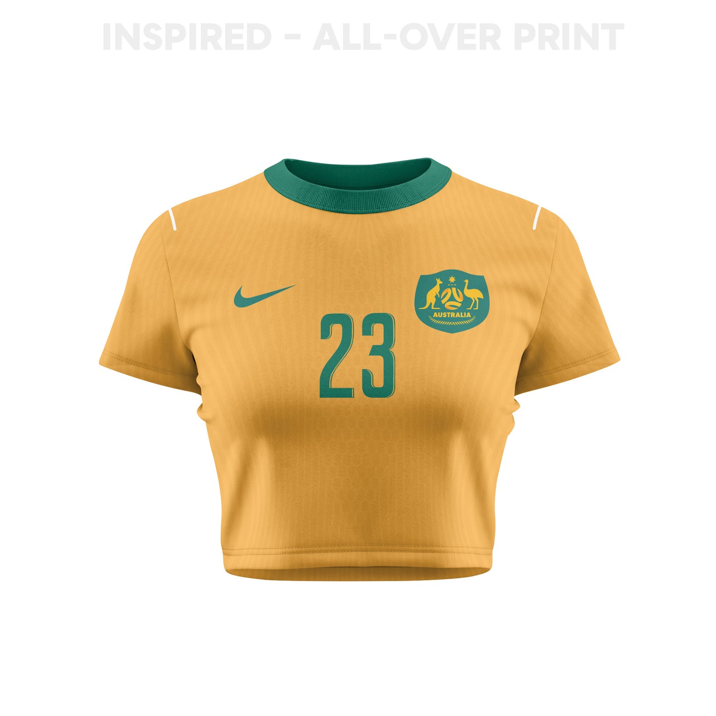 Alessandro Circati 23 Australia 2026 Women's Home All-Over Print Cropped Jersey - Yellow