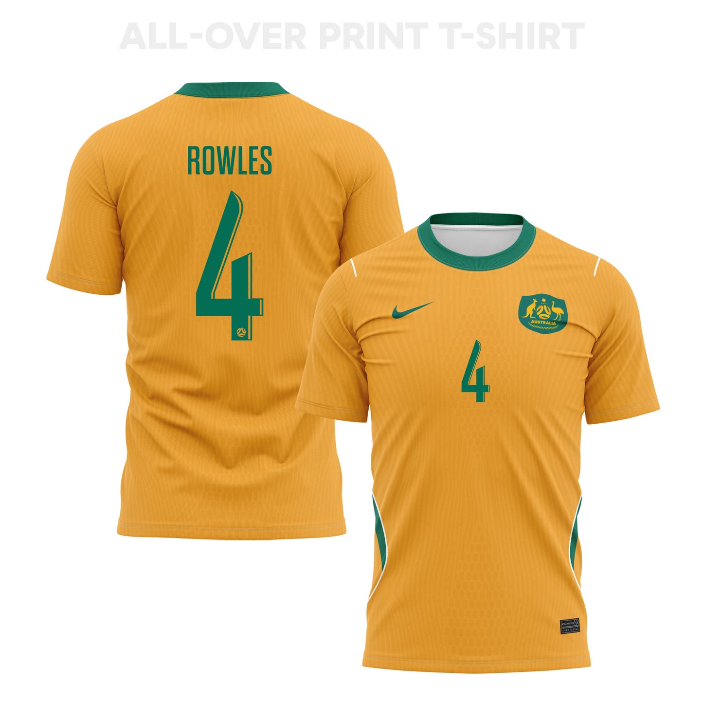 Kye Rowles 4 Australia 2026 Home 3D T-Shirt Fully Printed – Unisex, Yellow