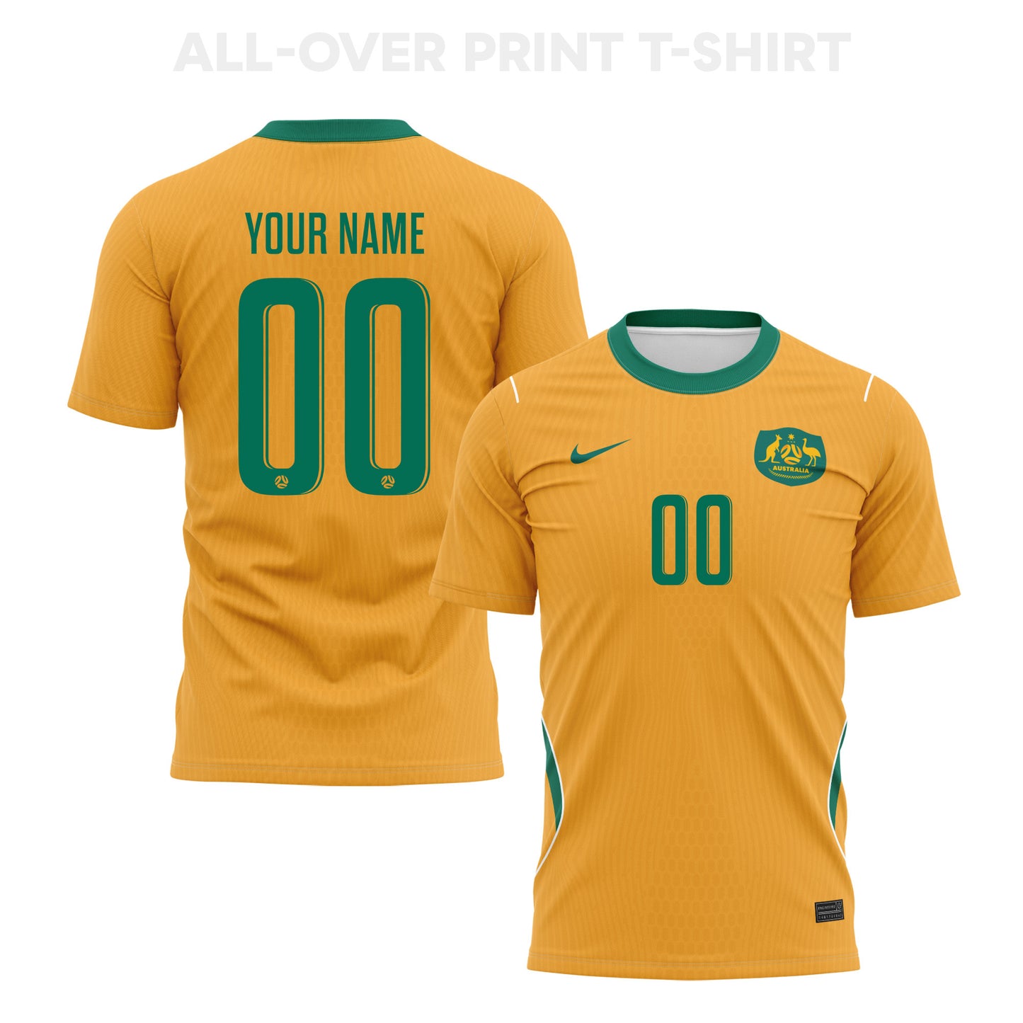 Australia 2026 Home 3D T-Shirt Fully Printed – Personalized – Unisex, Yellow