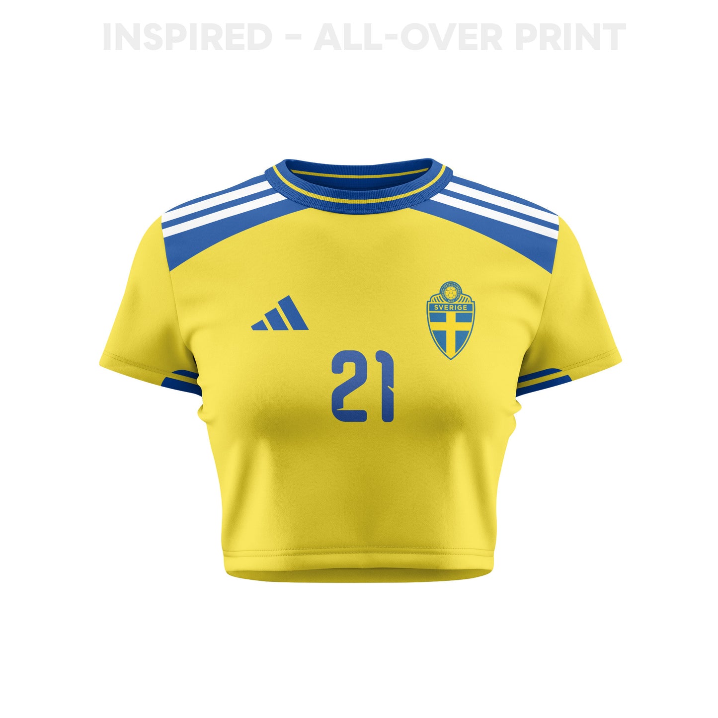 Dejan  Kulusevski 21 Sweden 2026 Women's Home All-Over Print Cropped Jersey - Yellow