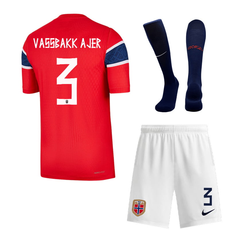 Kristoffer Vassbakk Ajer 3 Norway 2026 Home Men Kit Set – Red