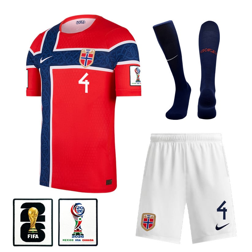 Leo Oestigard 4 Norway 2026 Home Men Kit Set – Red