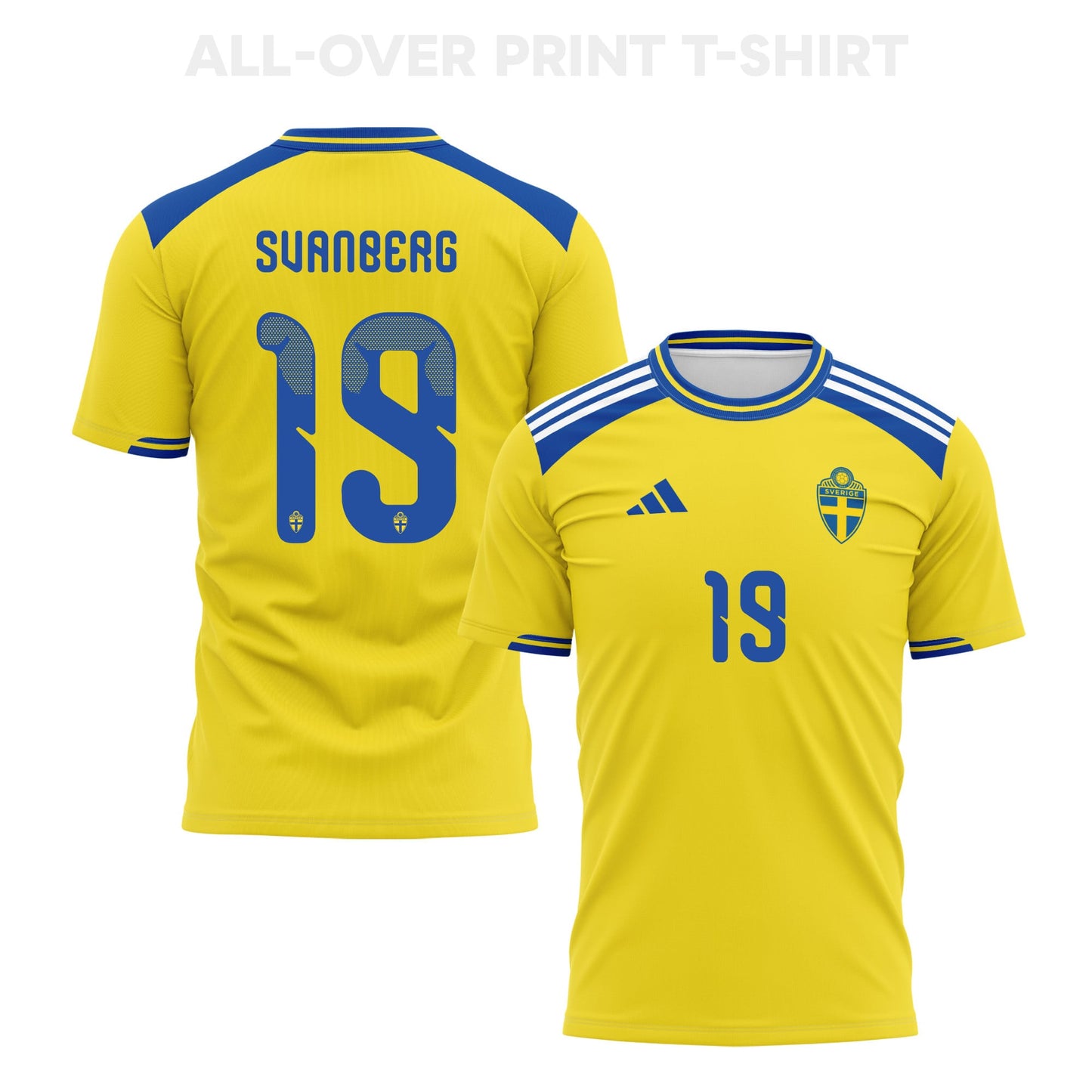 Mattias Svanberg 19 Sweden 2026 Home 3D T-Shirt Fully Printed – Unisex, Yellow
