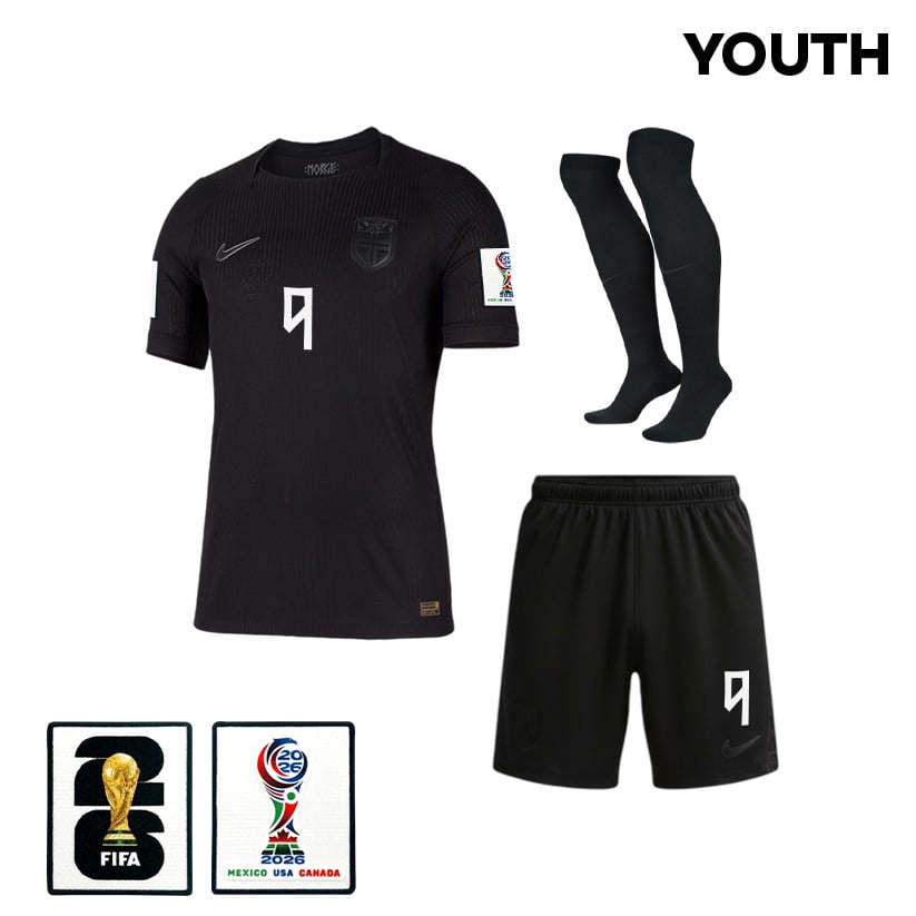 Erling Haaland 9 Norway 2026 YOUTH Away Kit Set – Black