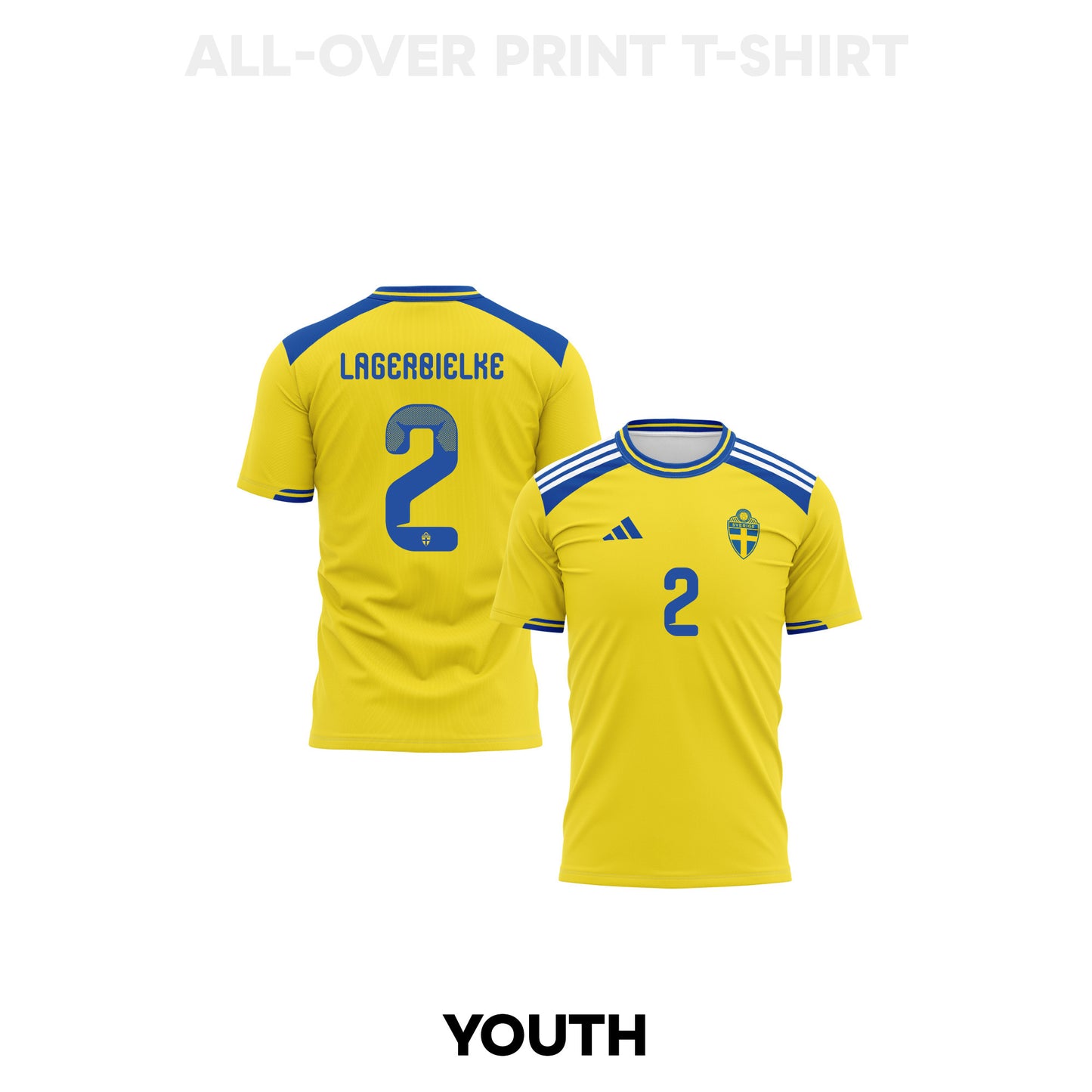 Gustaf Lagerbielke 2 Youth Sweden 2026 Home 3D T-shirt Fully Printed – Yellow