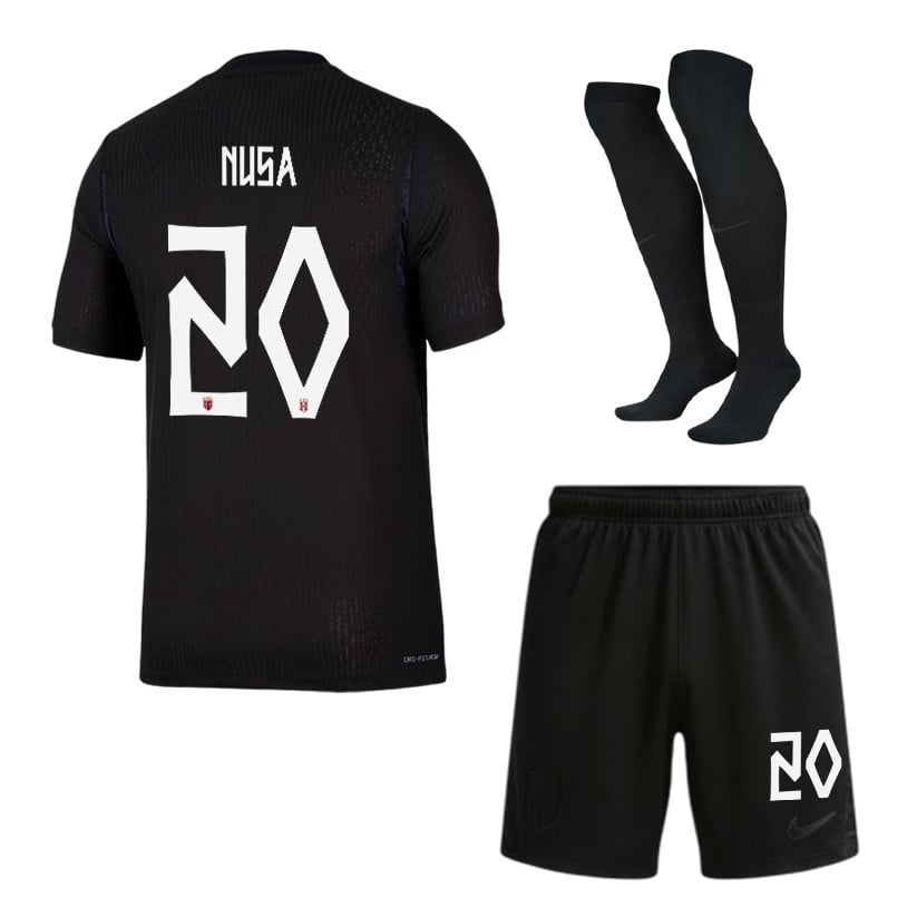 Antonio Nusa 20 Norway 2026 Away Men Kit Set – Black