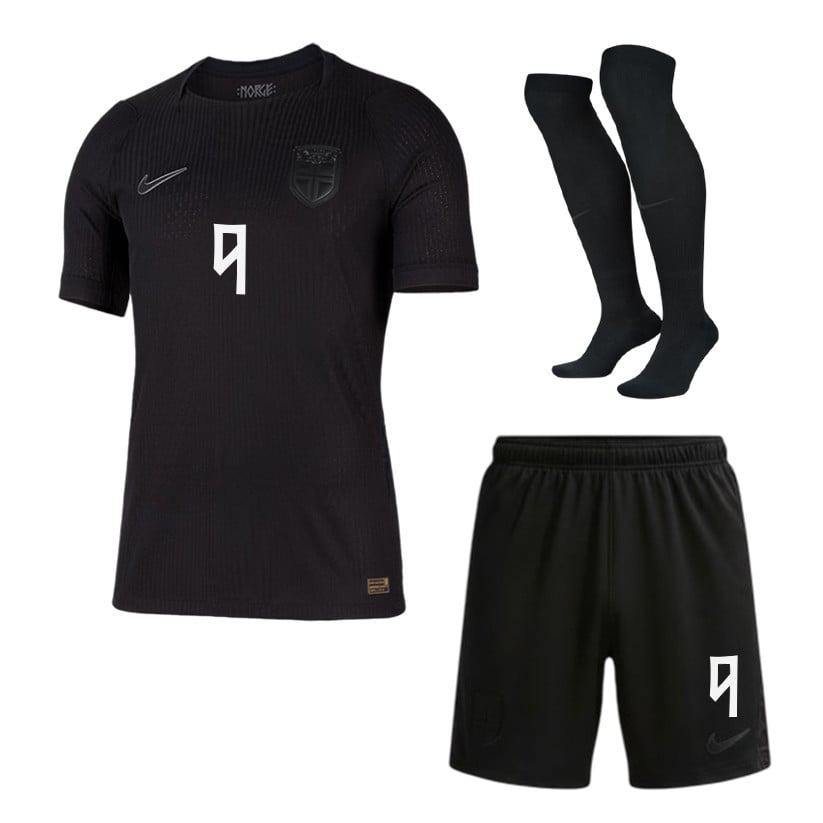 Erling Haaland 9 Norway 2026 Away Men Kit Set – Black