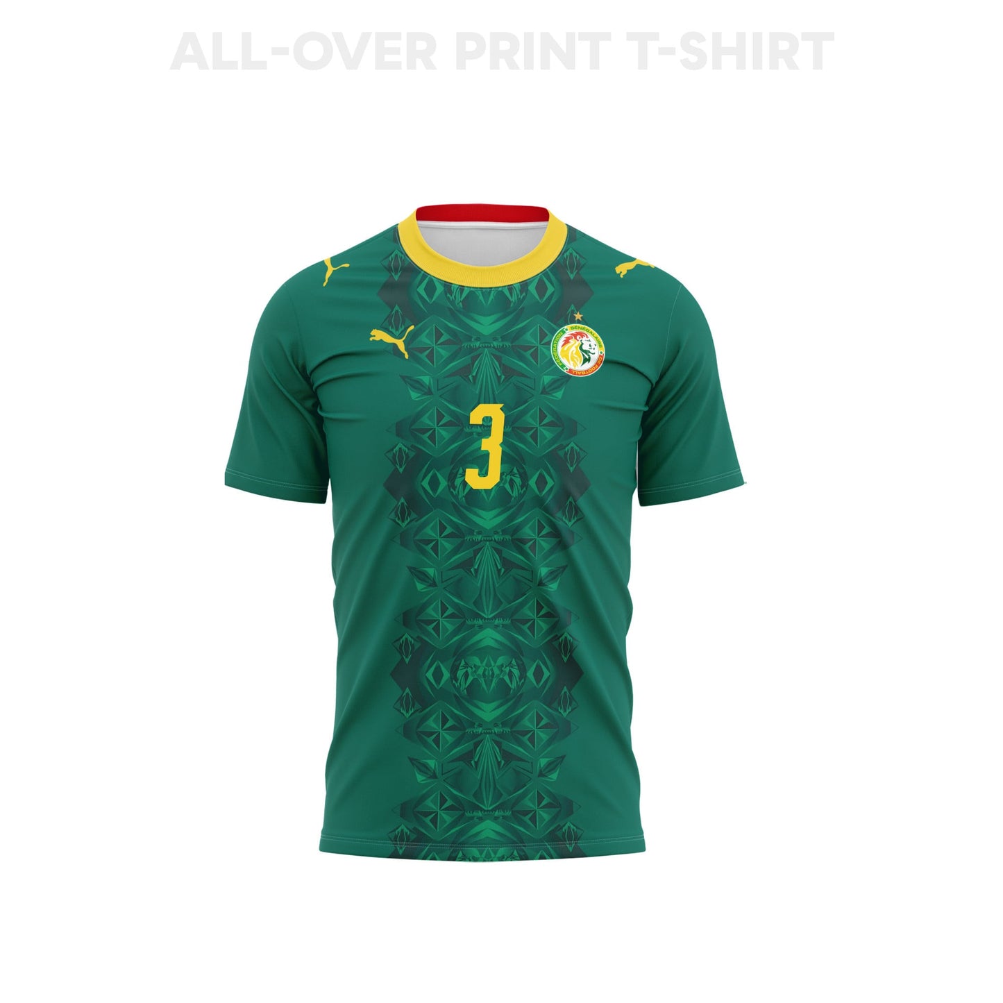 Kalidou Koulibaly 3 Senegal 2026 Away 3D T-Shirt Fully Printed – Unisex, Green