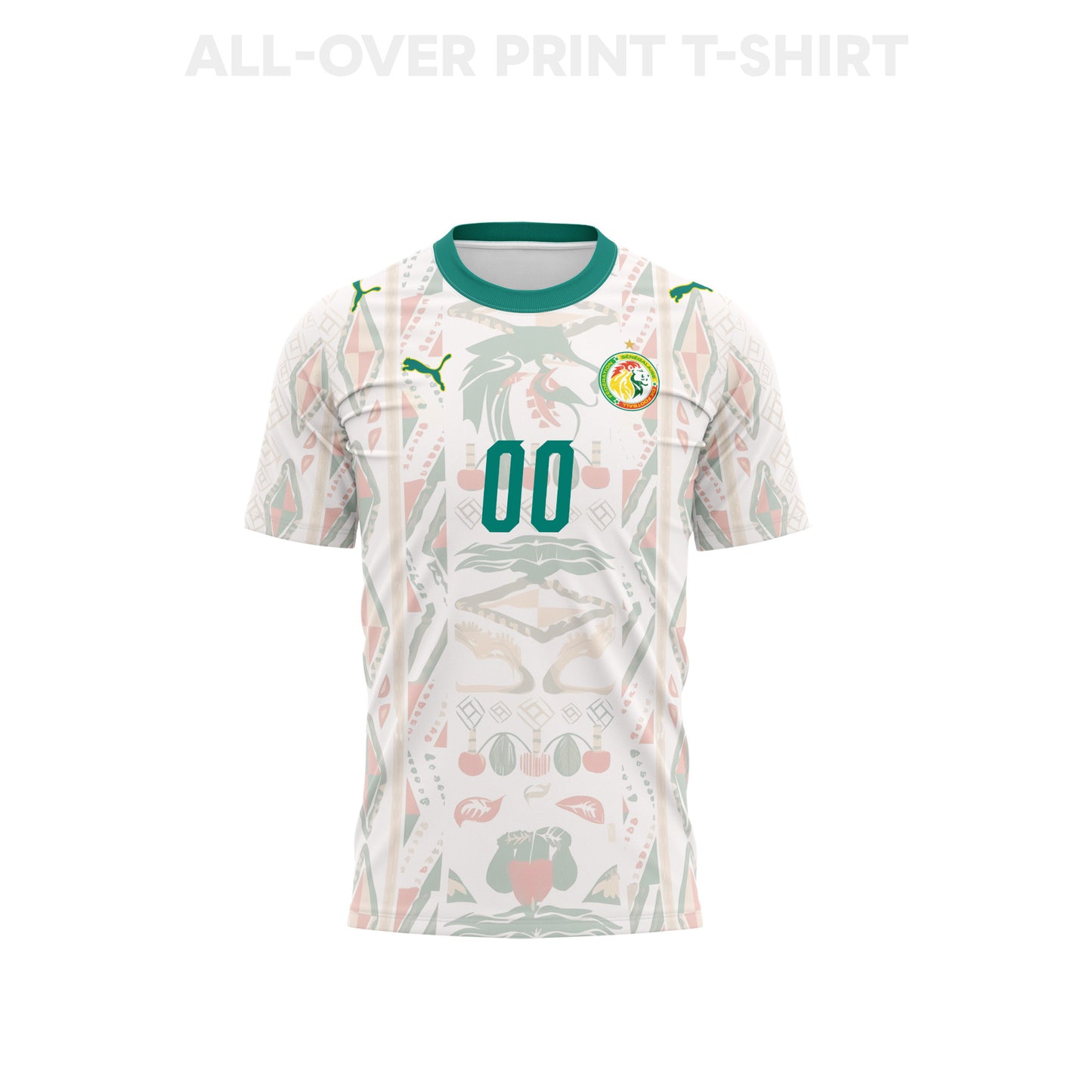 Senegal 2026 Home 3D T-Shirt Fully Printed – Personalized – Unisex, White
