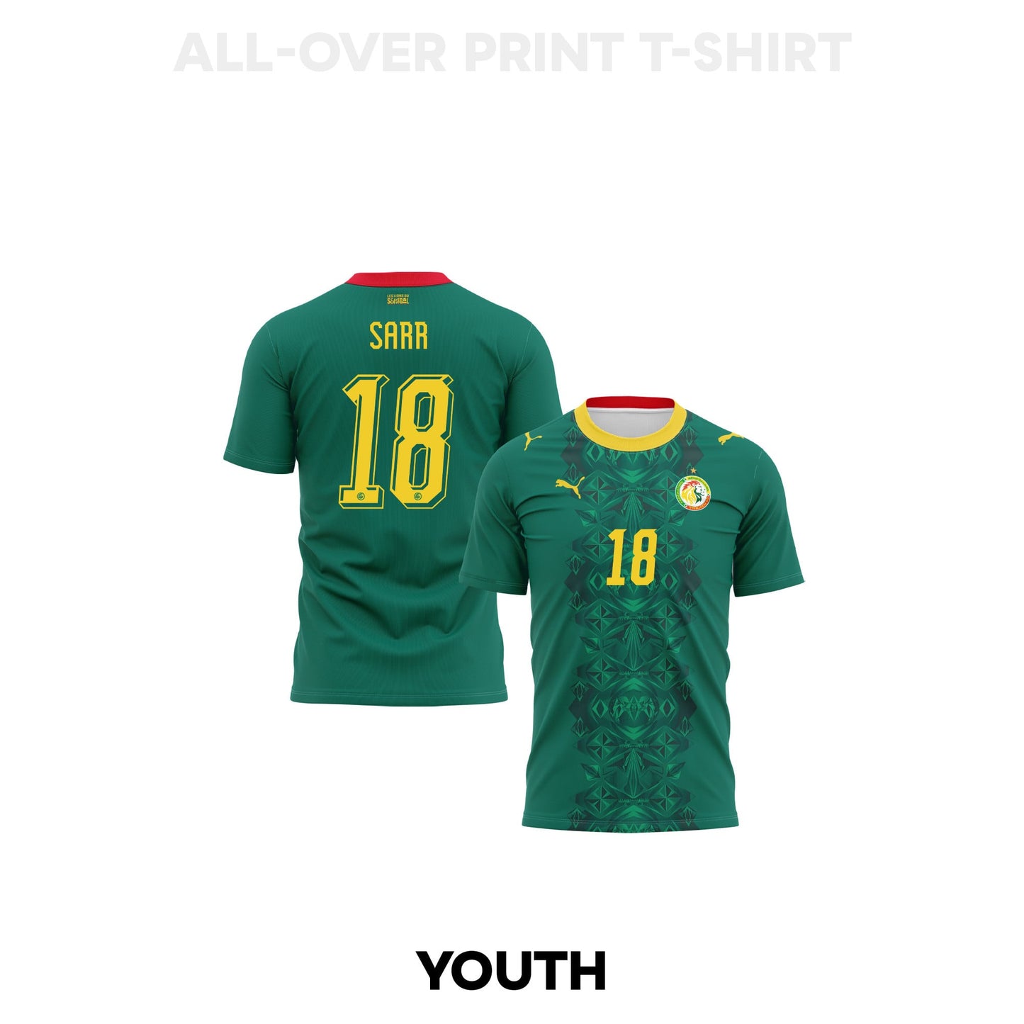 Ismaïla Sarr 18 Youth Senegal 2026 Away 3D T-shirt Fully Printed – Green