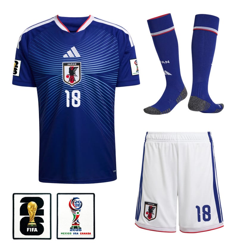 Ayase Ueda 18 Japan 2026 Home Men Kit Set – Blue/White