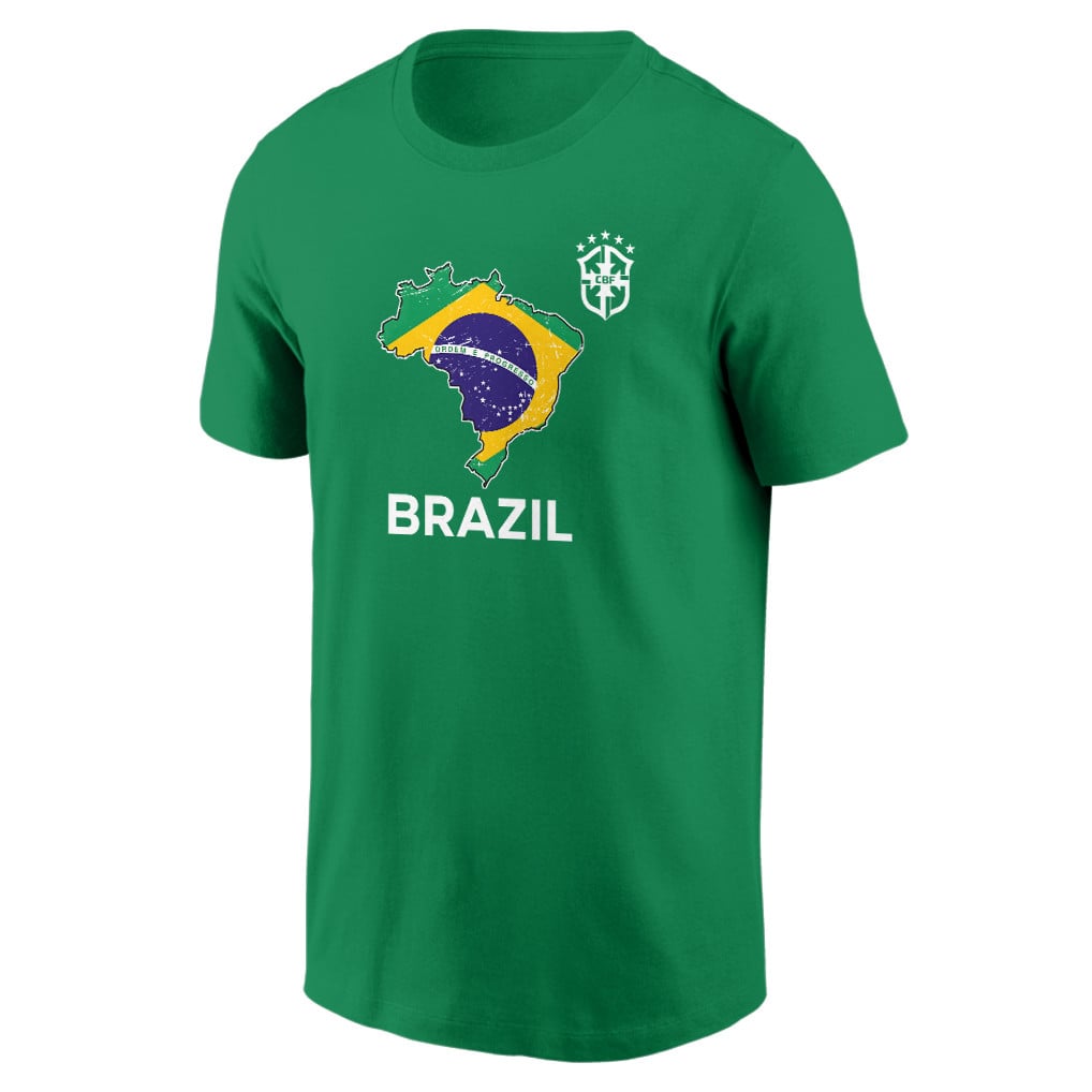 Brazil Soccer Pride World Cup 2026 T-shirt - Distressed Map Graphic