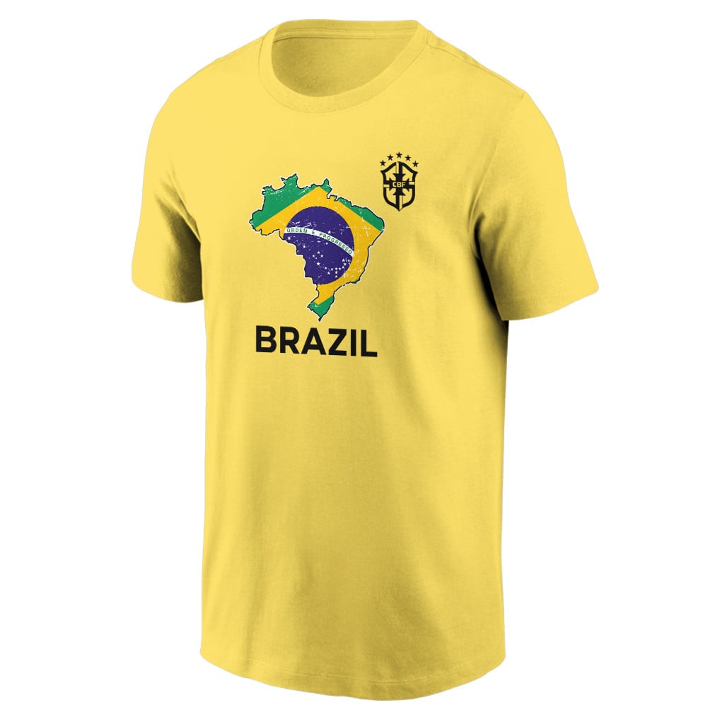 Brazil Soccer Pride World Cup 2026 T-shirt - Distressed Map Graphic