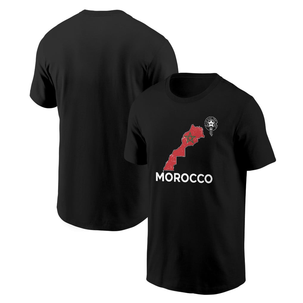 Morocco Soccer Pride World Cup 2026 T-shirt - Distressed Map Graphic