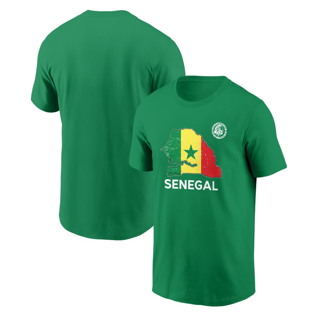 Senegal Soccer Pride World Cup 2026 T-shirt - Distressed Map Graphic