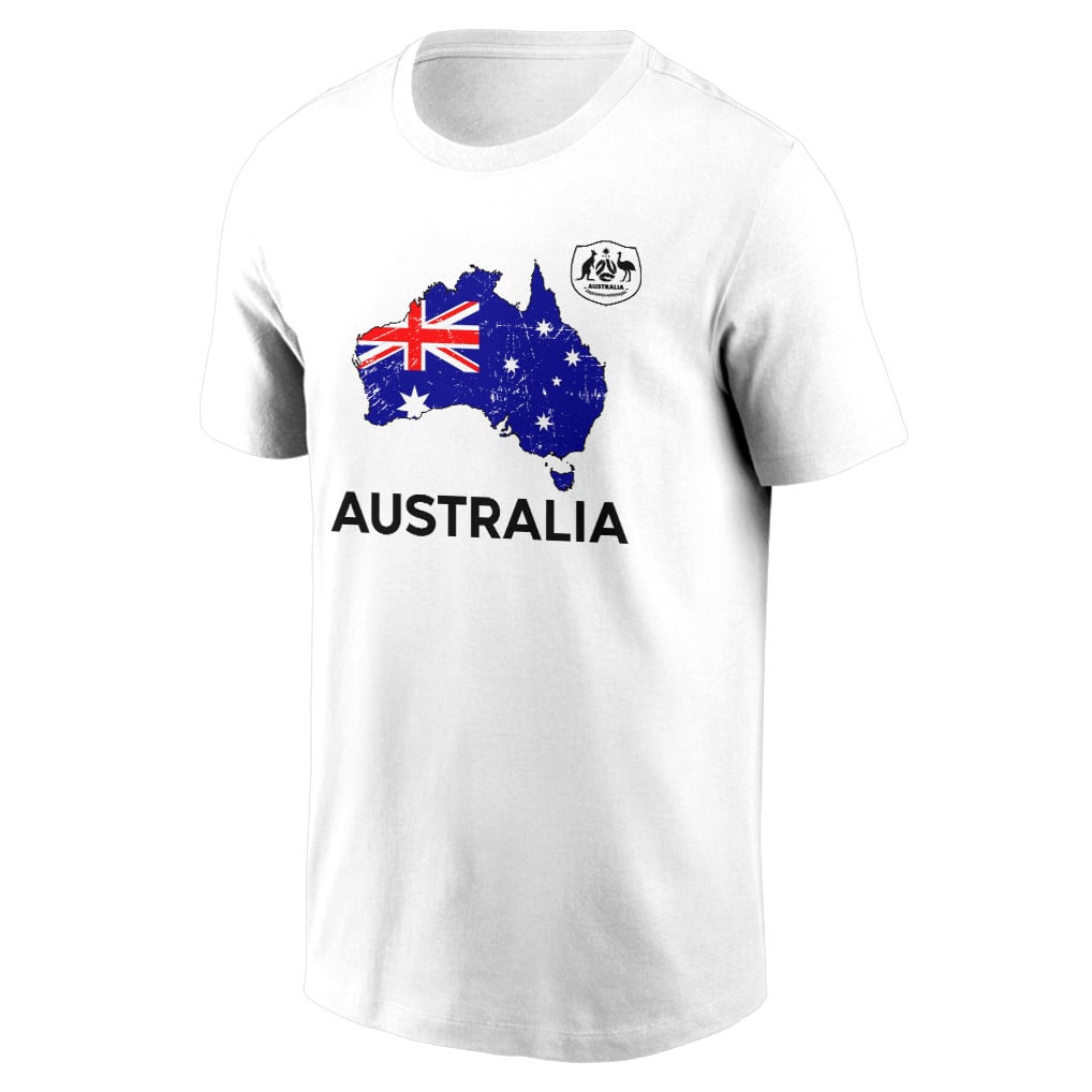 Australia Soccer Pride World Cup 2026 T-shirt - Distressed Map Graphic