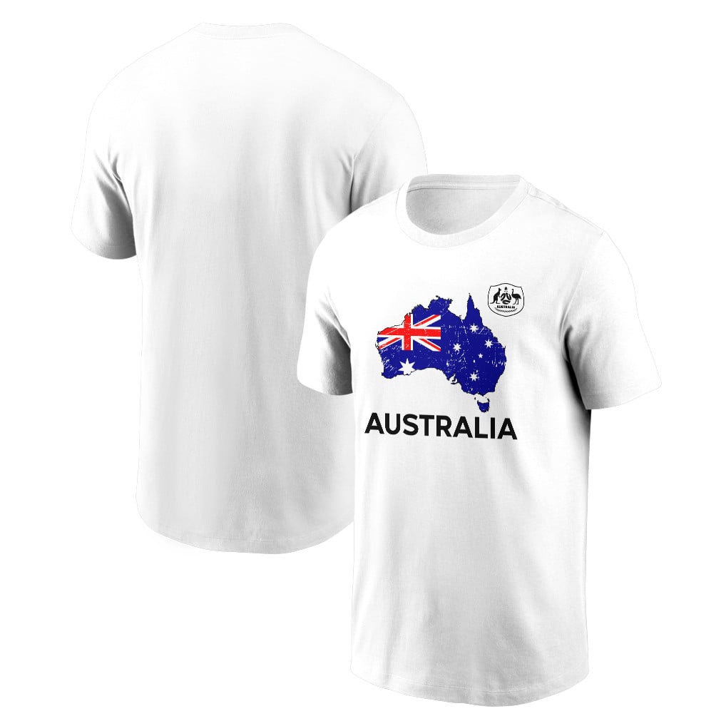 Australia Soccer Pride World Cup 2026 T-shirt - Distressed Map Graphic