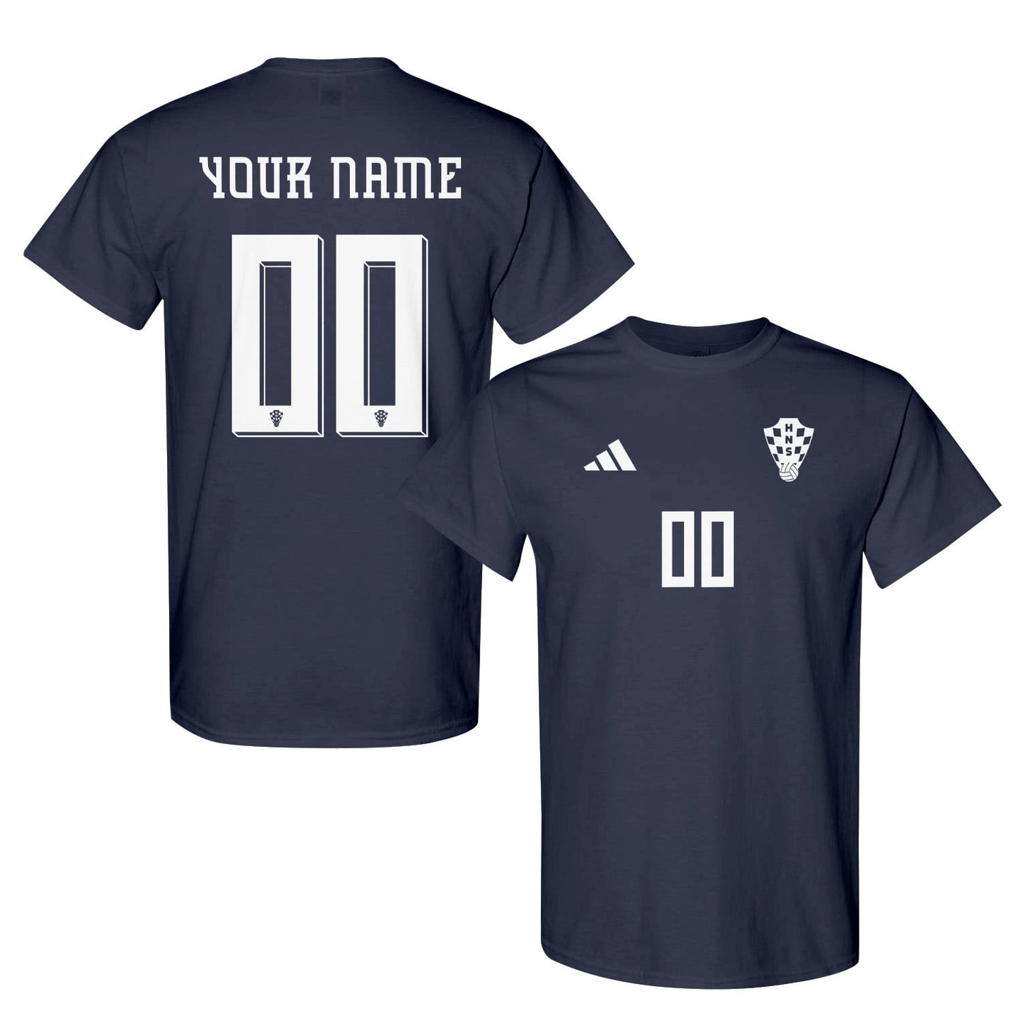 Croatia Jersey Style Tee for World Cup 2026 - Personalized Soccer Fan T-Shirt