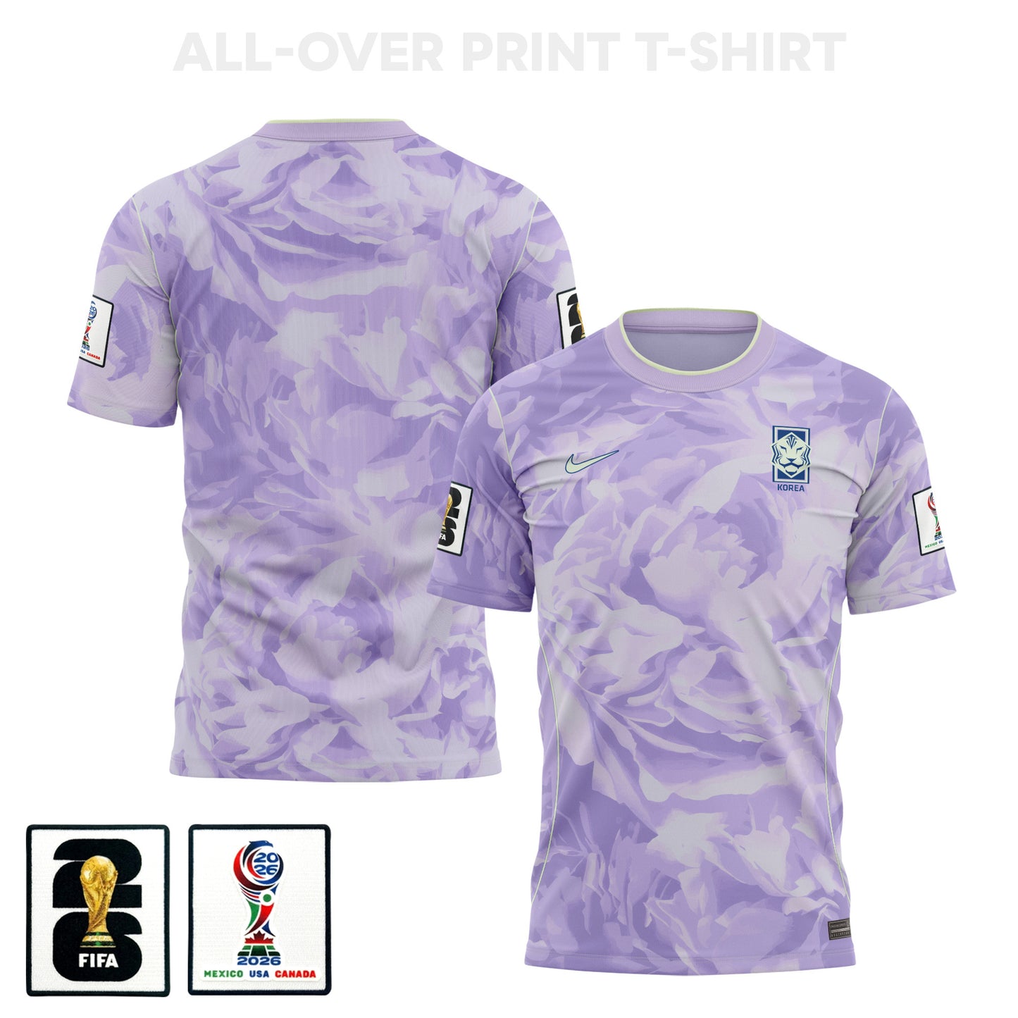 South Korea 2026 Away 3D T-Shirt Fully Printed – Unisex, Purple