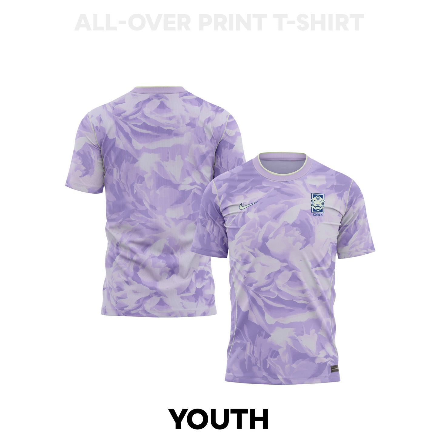 South Korea 2026 Youth Away 3D T-shirt Fully Printed – Purple