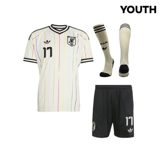 Ao Tanaka 17 Japan 2026 YOUTH Away Kit Set – Off White/Black