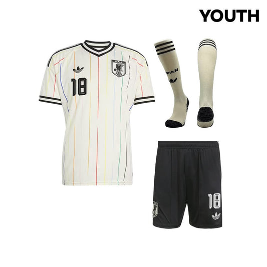 Ayase Ueda 18 Japan 2026 YOUTH Away Kit Set – Off White/Black