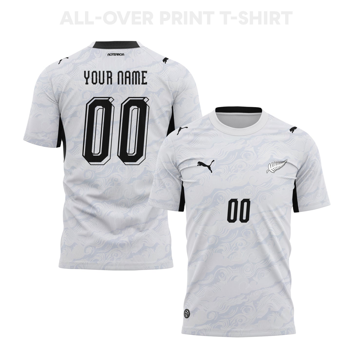 New Zealand 2026 Away 3D T-Shirt Fully Printed – Personalized – Unisex, White