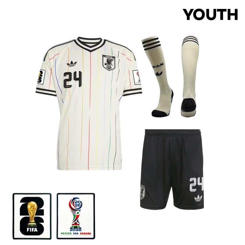 Kaishu Sano 24 Japan 2026 YOUTH Away Kit Set – Off White/Black