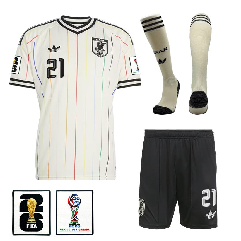 Hiroki Ito 21 Japan 2026 Away Men Kit Set – Off White/Black