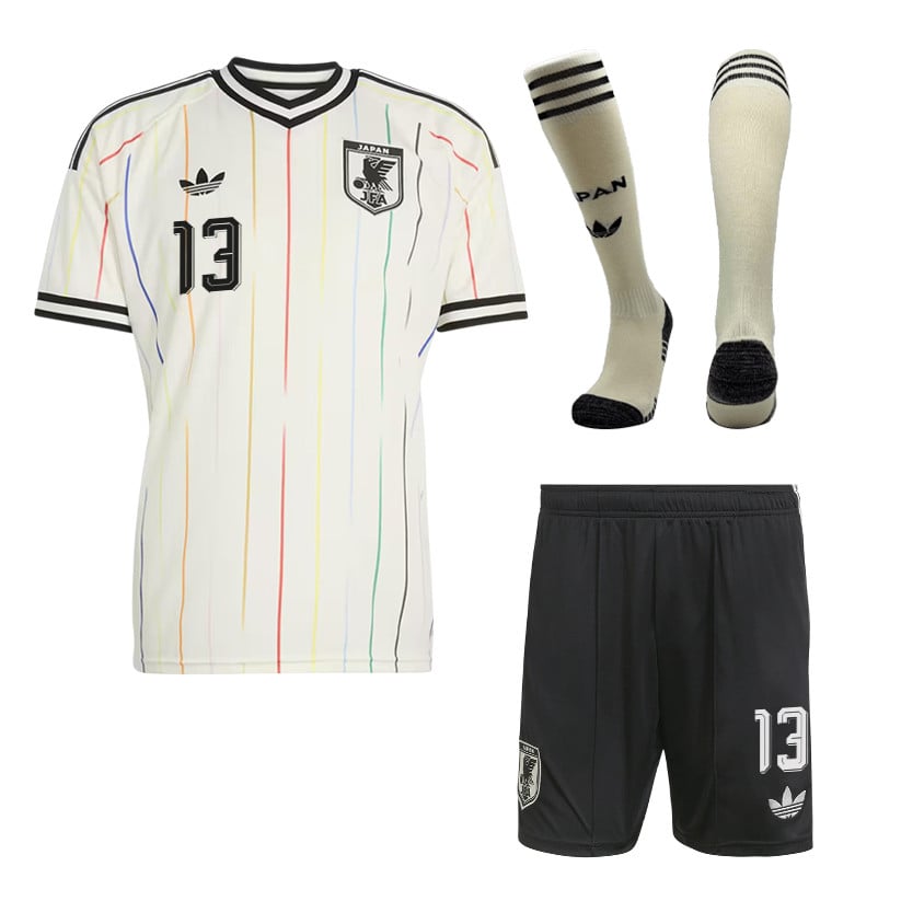 Keito Nakamura 13 Japan 2026 Away Men Kit Set – Off White/Black
