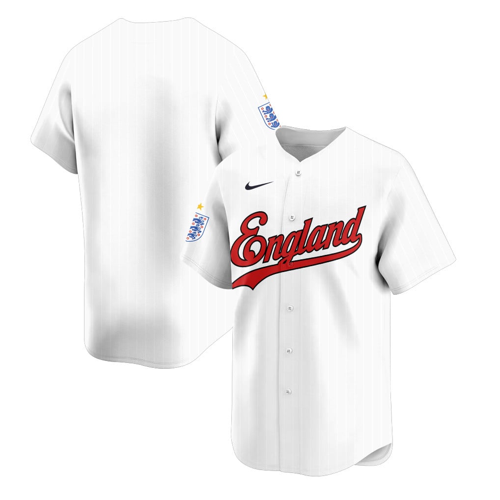 England 2026 Inspired Retro Soccer Baseball Jersey – Full Print