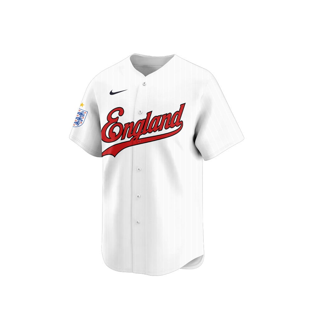 England 2026 Inspired Retro Soccer Baseball Jersey – Full Print