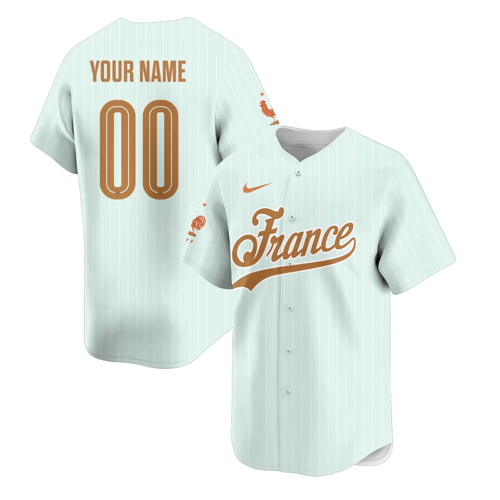 France 2026 Inspired Retro Soccer Baseball Jersey – Personalized Full Print