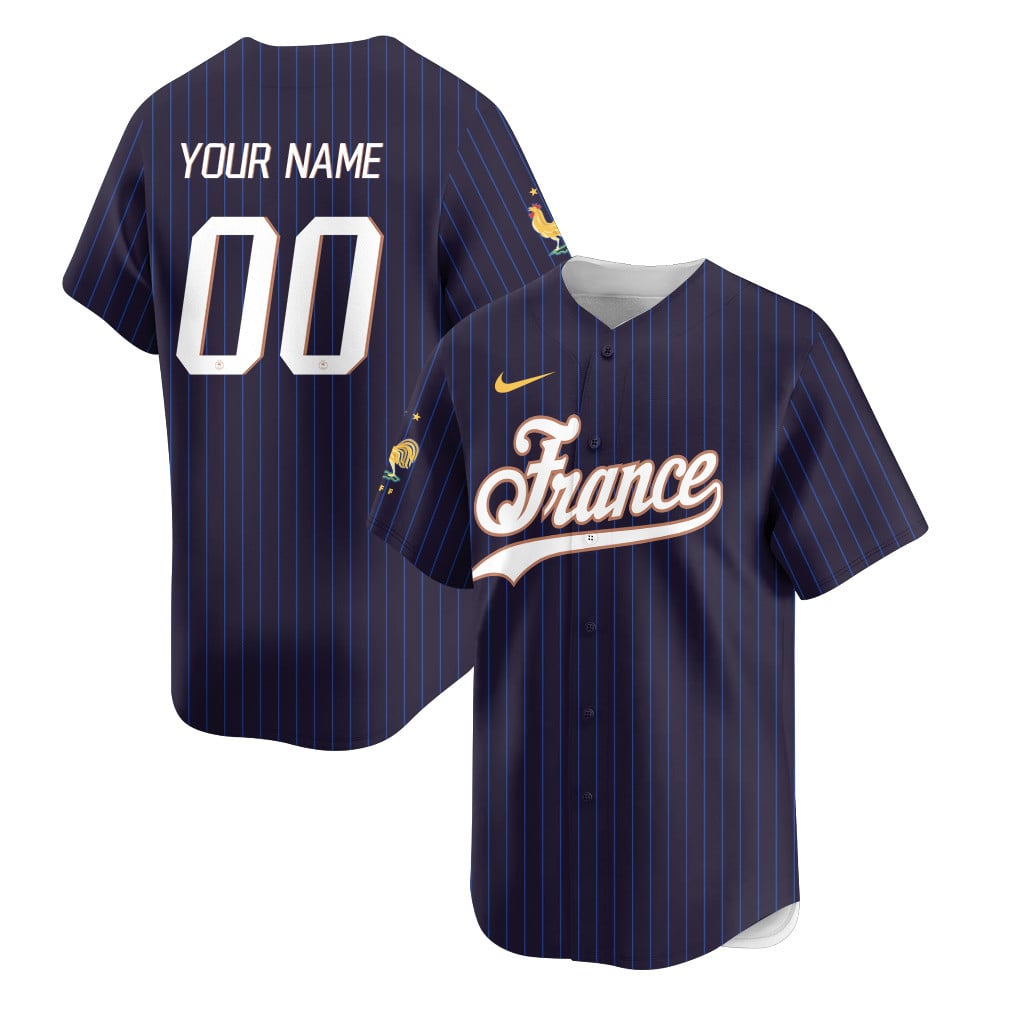 France 2026 Inspired Retro Soccer Baseball Jersey – Personalized Full Print