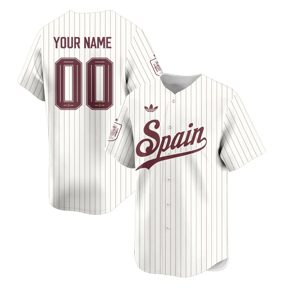 Spain 2026 Inspired Retro Soccer Baseball Jersey – Personalized Full Print