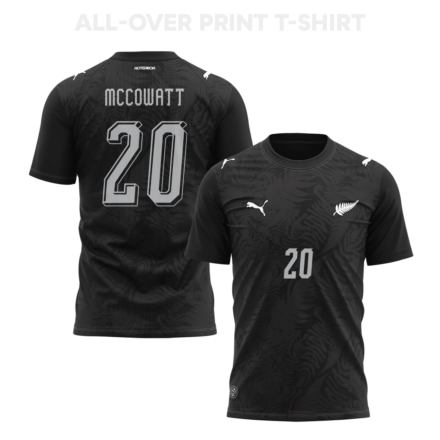 Callum McCowatt 20 New Zealand 2026 Home 3D T-Shirt Fully Printed – Unisex, Black