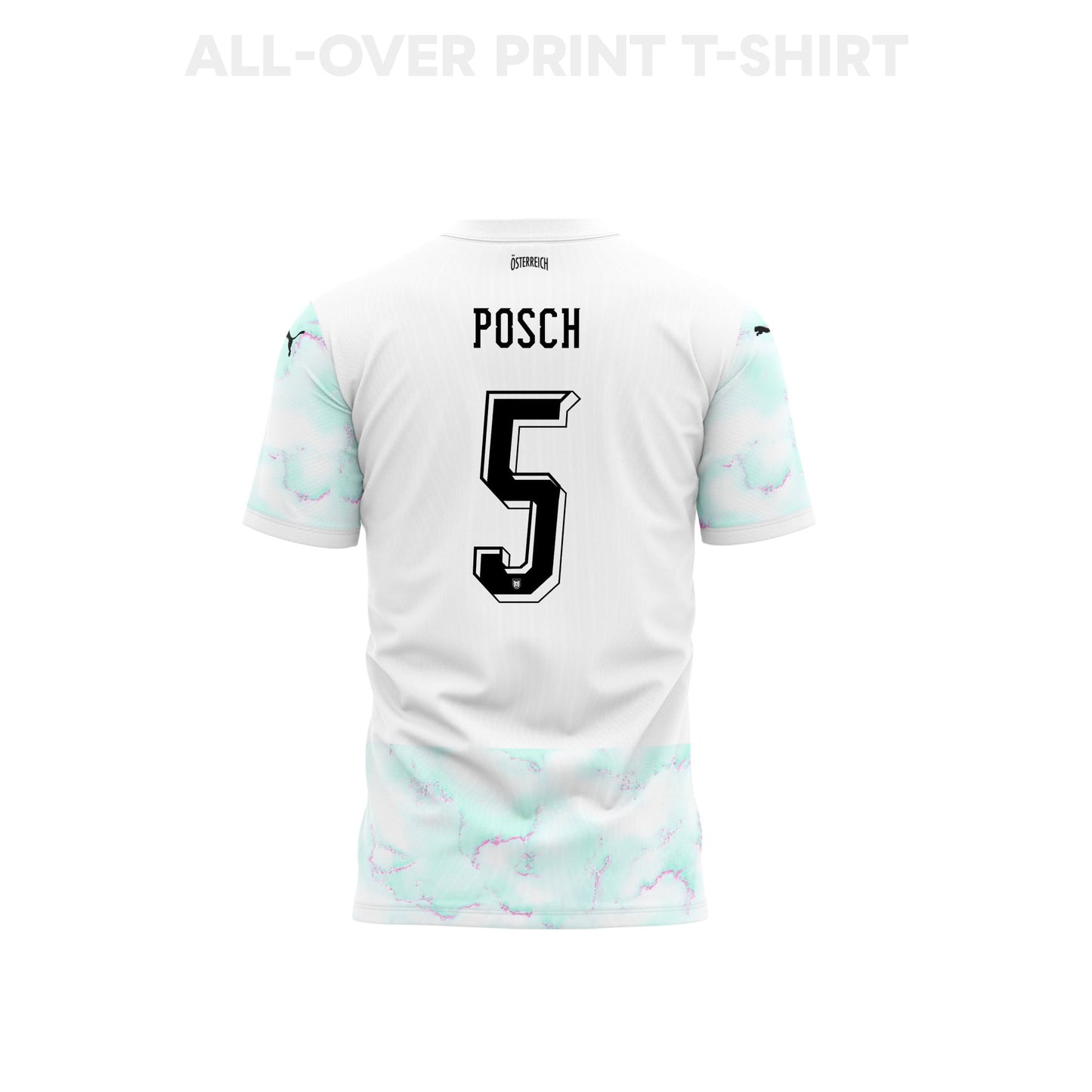 Stefan Posch 5 Austria 2026 Away 3D T-Shirt Fully Printed – Unisex, White