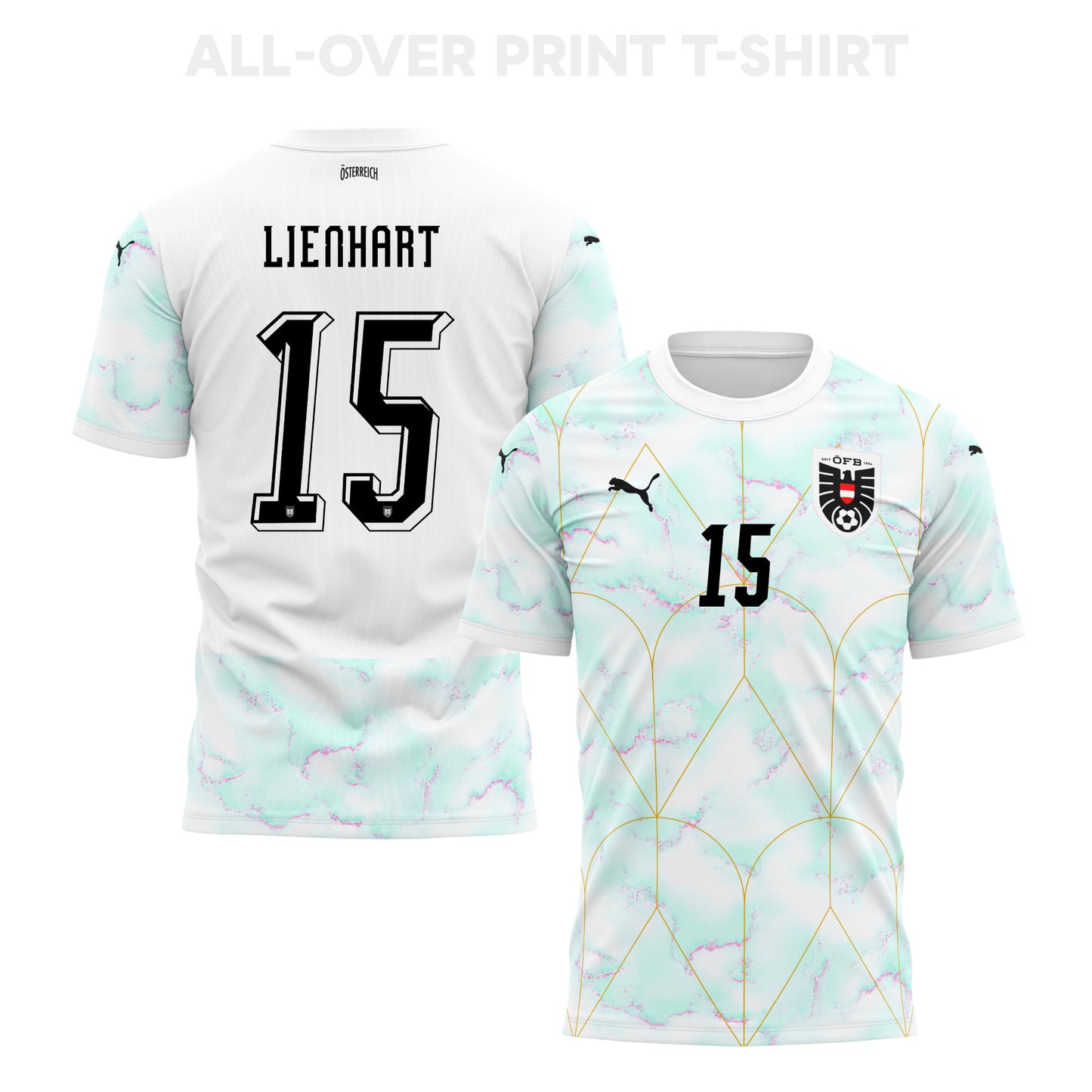 Philipp Lienhart 15 Austria 2026 Away 3D T-Shirt Fully Printed – Unisex, White